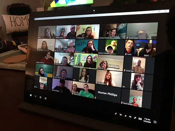 Students on Zoom